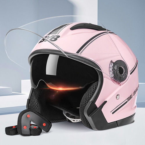 Casco De Moto Para Mujer Con Doble Lente Antivaho 2024