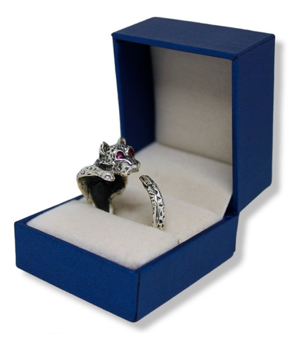 Anillo Jaguar Plata Fina 925 Ajustable Hombre Ideal Regalo