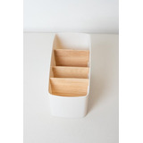 Organizador Nordico Plastico Con 4 Divisiones En Bamboo