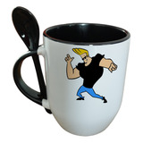 Taza Con Cuchara Johnny Bravo Personalizable