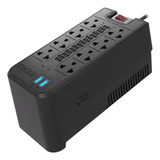 Regulador De Voltaje Forza 1200va, 8 Tomas, 2 Usb Frv1221u