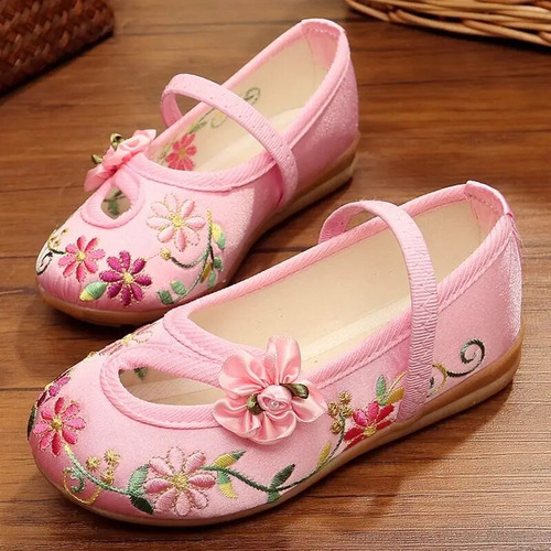 Nuevos Zapatos Bordados Hanfu Para Niñas, Zapatos De Tela Pa