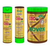 Shampoo+ Condicionador+ Creme Tratamento Novex Óleo De Coco