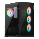 Gabinete Xpg Invader X Black Atx 5 Ventiladores Cristal Temp Color Negro