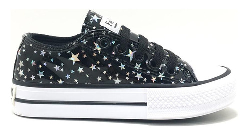 Zapatilla Nena Estrellas Brillo Cordones Fw 509