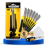 Kit 6 Estiletes Profissional Vonder Atacado Com Trava 18mm