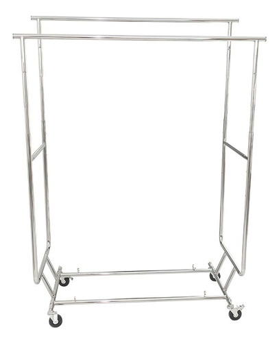 Rack Viajero Cromado Doble, Plegable, Colgador De Ropa 1pz