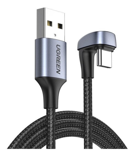 Cable Trenzado Ugreen Usb2.0-a A Usb-c En Ángulo 1m Negro