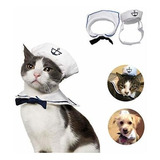 Ropa Gato - Kailian Pet Sailor Costume, Navy Hat Tie Set Cos