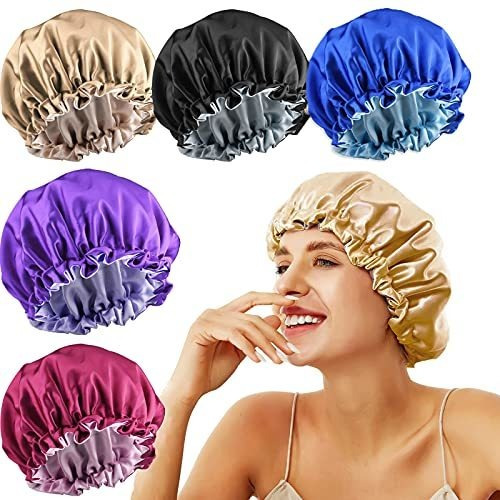 Set De 5 Gorros De Satinado Para Dormir El Cabello Rizado.