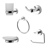 Accesorios Para Baño Peirano Linea 3000 5 Piezas Metalico