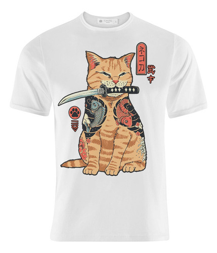 Playera Camiseta Moda Harajuku Gato Estilo Japones Ukiyo