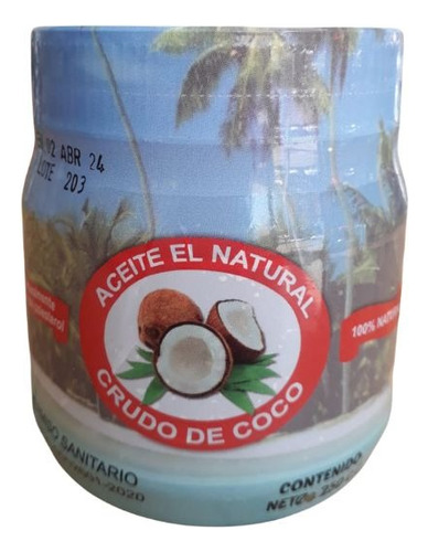 Aceite De Coco Natural 250 Gr