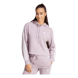 Sudadera adidas Essentials 3 Stripes Mujer Morado