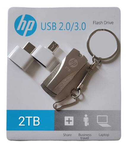 Pendrive Metal 2tb Flash Drive 2 Em 1 - Celular E Pc + Adapt