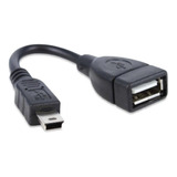 Cabo Otg Usb V3 Mini Usb Macho 5p X Usb A Fêmea 10cm