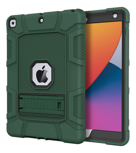 Funda Para iPad Generacion 7 8 Y 9 Resistente Verde Alpino