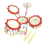 Mini Bateria Musical Infantil Tabum, 4 Tambores 1 Prato Cor Colorida