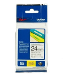 Cinta Brother Tze251 Negro Sobre Blanco Laminada 24mm