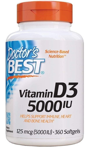 Vitamina D3 Ayuda Corazon Huesos 5,000iu 360 Tabletas Eg D03 Sabor Sin Sabor