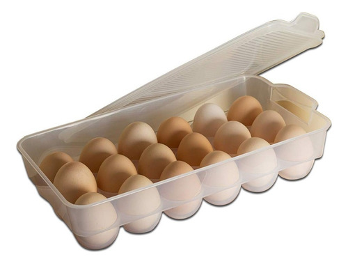 Huevera Organizador 18 Huevos Grandes Heladera Cocina Tapa