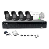 Kit 4 Camaras Seguridad Cctv Color Exterior 4ch 5mp Longse