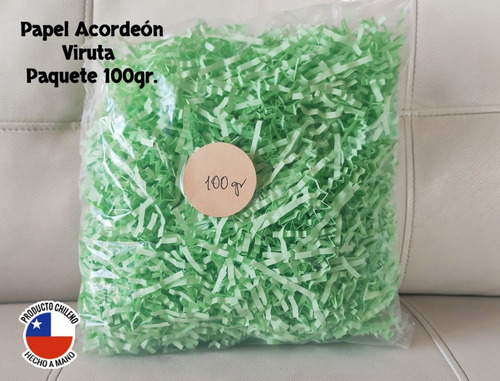 100gr. Papel Viruta Color Verde | Papel Acordeón