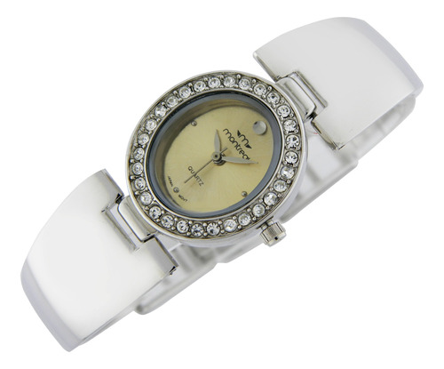 Reloj Montreal Mujer Ml575 Semi Brazalete Strass