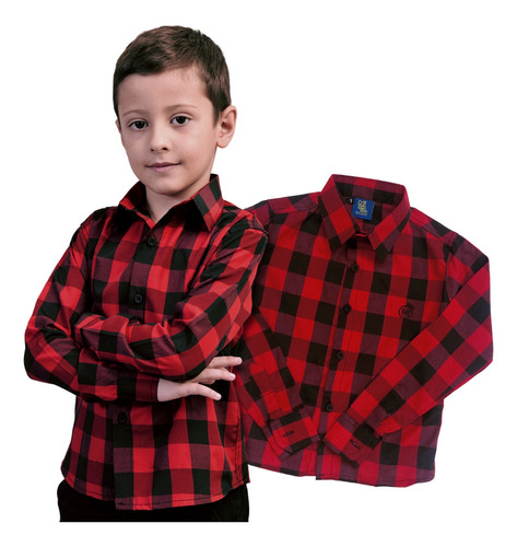 Camisa Xadrez Flanelada Masculina Roupa Infantil Tam. 1 Ao 8