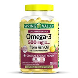 Omega 3 Fish Oil 500mg Spring Valley 120 Cápsulas -importado
