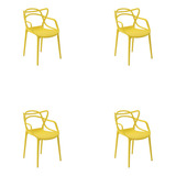 Kit 4 Cadeiras Jantar Allegra Amarelo Polipropileno