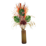 Vaso Grande Com Flores Secas Desidratadas Bambu Costela Adão