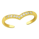 Anillo Para Pie Y Midi Plata 925 Con Oro Dorado Ajustable