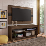 Rack Com Painel E Suporte Tv 47 Multimóveis Cr45180 Cor Amêndoa/preto