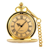 Reloj De Bolsillo De Cuarzo Con Numeros Romanos Antiguo
