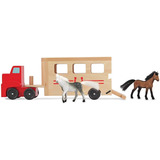 Melissa & Doug Juego De Vehículos De Madera Con 2 Caballos F