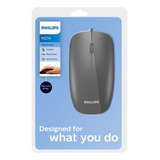 Mouse Usb Óptico Pc Notebook Philips M214 Con Cable Vdgmrs Color Negro