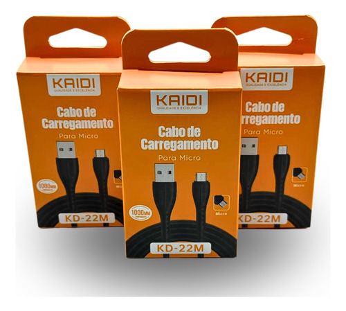 Kit 10 Cabos Kaidi V8 Carregamento Dados Atacado Revenda