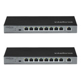 Kit 2 Switch 9 Portas Fast Intelbras Sf 900 Poe Preta