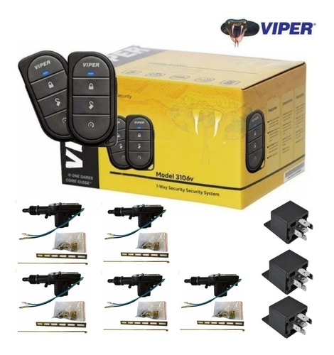 Alarma Viper 3106v + 5 Actuadores + 3 Relays Sensor Golpes 
