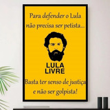 Quadro Lula Livre Presidente Decorativo A4 23x33cm