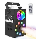 Maquina De Humo Con 9 Luces Led Controlables Y Bola Disco