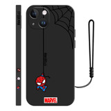 Funda De Silicona Diseño De Spiderman Para iPhone + Correas
