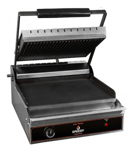 Grill Plancha Electrico Doble Contacto Industrial Speedy Color Gris