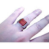 Anillo Acero Inoxidable Color Plata Amaderado Clasico Hombre