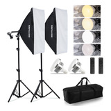 Kit De Iluminación Profesional Para Fotografía Con Softbox D