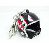 Llavero Mini Casco Moto Tipo Jet Cafe Racer Tiburon Shark