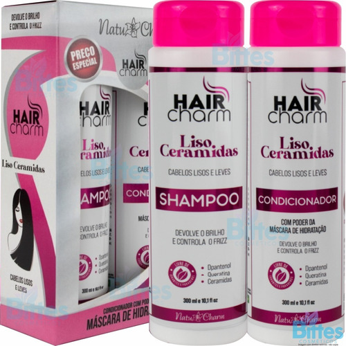 Kit Liso Ceramidas Natu Charm Cabelo Liso E Leve