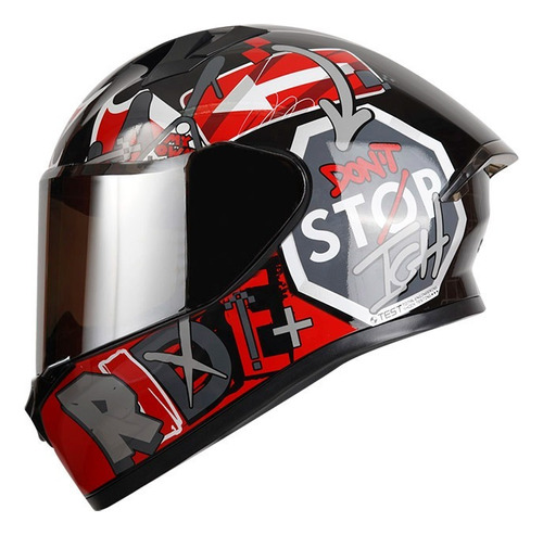 Casco Integral Ich 503 Edspcl Norules Ngr Brllt Rj Visor Sl