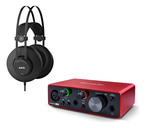 Focusrite Solo 2x2 Usb 3ra Gen + Auricular Akg K52 Cerrado